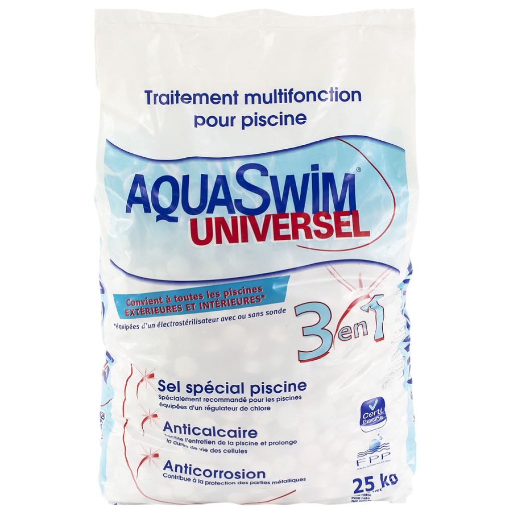 AquaSwim Universel 3 in 1 zwembadzout - 25 kg