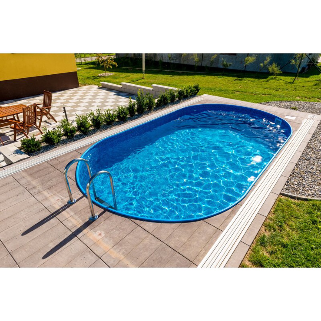 Ibiza Metalen zwembad Ovaal 800 x 416 x 150 (incl. uitsparingen voor skimmer/inspuiter)